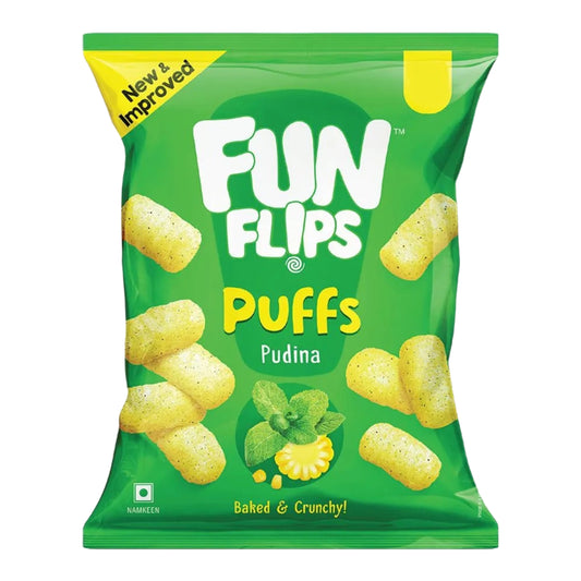 FUN FLIPS PUDINA | 5 Rs Pack | Imported Indian Puffs