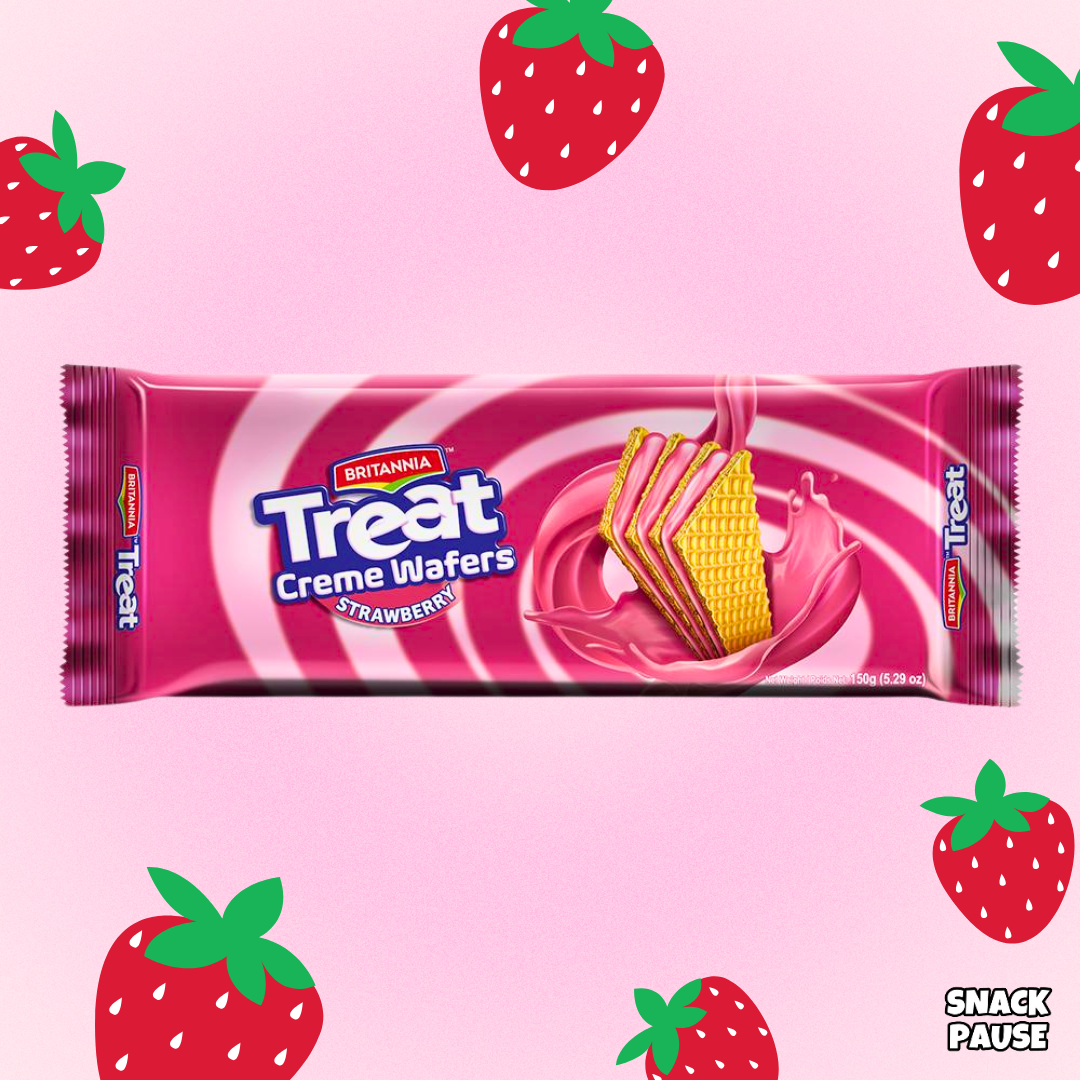 Britannia Treat Strawberry | 150g | Imported Indian Wafers