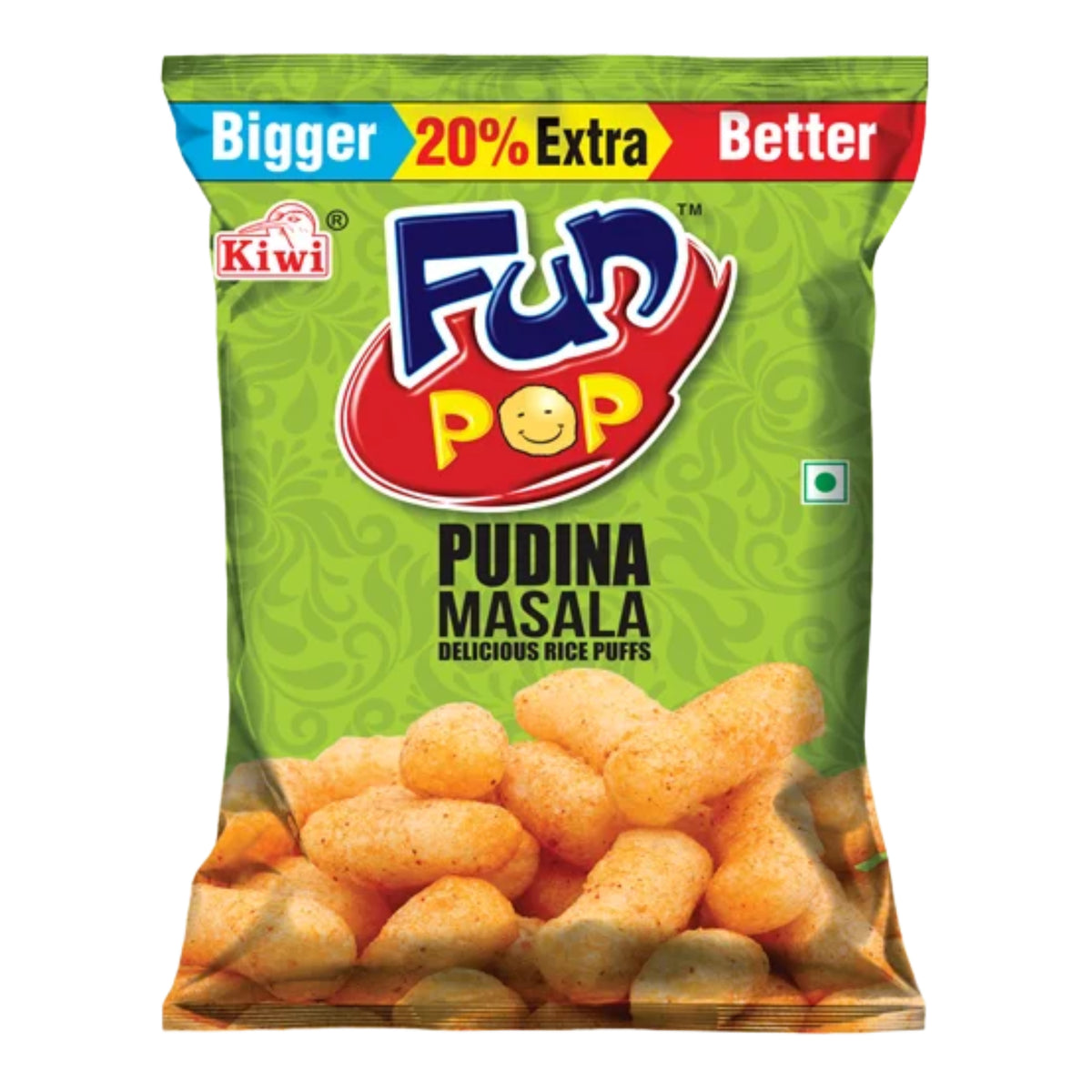 2 Ruppe Fun Pop Fun Pop Pudina | 5Rs Pack | Imported Indian Puffs – The Snack Pause