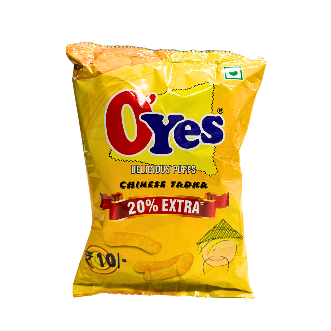Oyes Pudding Oyes Chinese Tadka | 10Rs Pack | Imported Indian Puffs – The Snack Pause